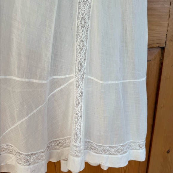 Antique Edwardian 1910s Era Long White Cotton Skirt - Picture 4 of 12